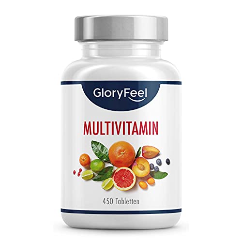 Multivitamin Hochdosiert - 450 Tabletten (15 Monate) - Alle Wertvollen A-Z Vitamine und Mineralstoffe - Unterstützt das Immunsystem** - Laborgeprüft ohne Zusätze in Deutschland hergestellt