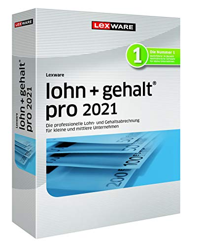 Lexware lohn+gehalt 2021|pro-Version Minibox (Jahreslizenz)|Einfache Lohn- und Gehaltsabrechnungs-Software|Kompatibel mit Windows 8.1 oder aktueller|Pro|3|1 Jahr|PC|Disc