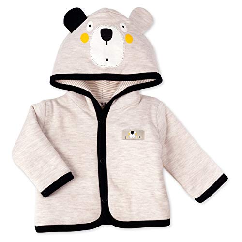 NINI Baby Jacke für Mädchen & Jungen/Unisex Babyjacke mit Kapuze Motiv Bär/ Baby Kleidung als Baby Erstausstattung für Neugeborene & Kleinkinder Größe 0-3 Monate (62)