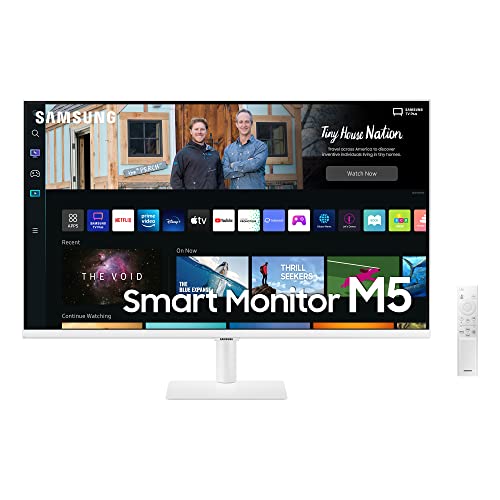 Samsung M5 Smart Monitor S32BM501EU, 32 Zoll, VA-Panel, Bildschirm mit Lautsprechern, Full HD-Auflösung, Bildwiederholrate 60 Hz, 3-seitig fast rahmenloses Design, Smart TV Apps mit Fernbedienung