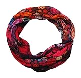beybey® Trance Edition Damen Seide Loop Schal in herrlichen Farben - ein Seidenschal zum Verlieben (bunt fuchsia)