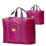Fliyeong Leichte, faltbare Nylon-Handgepäck-Tasche für Reisen, Kleidung, wasserdichte Aufbewahrungstasche, 2 Stück, rosy kreativ und nützlich