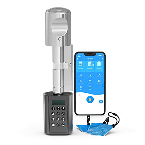 WELOCK | Smartes elektronisches Türschloss Haustür mit Code, Smartphone App mit Bluetooth Wifi , RFID Karten EU Standard Wasserfest Keyless(Ausgenommen WiFiBOX)