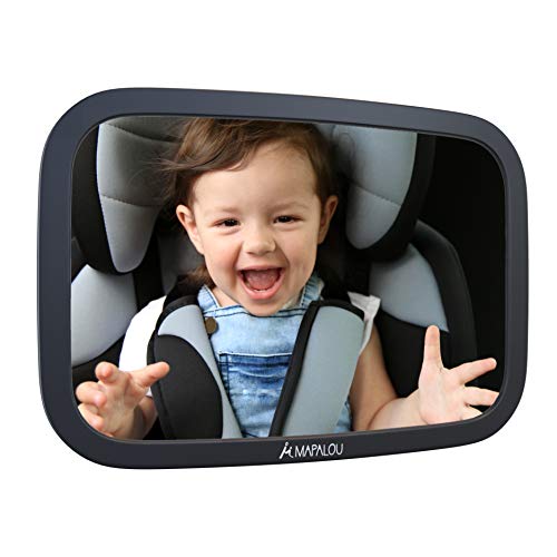 Mapalou Rücksitzspiegel für Babys aus bruchsicherem Material, Auto Rückspiegel für Kindersitz und Babyschale, 360° schwenkbar, Kinder Autospiegel in optimaler Größe, Spiegel ohne Einzelteile, Rücksitz