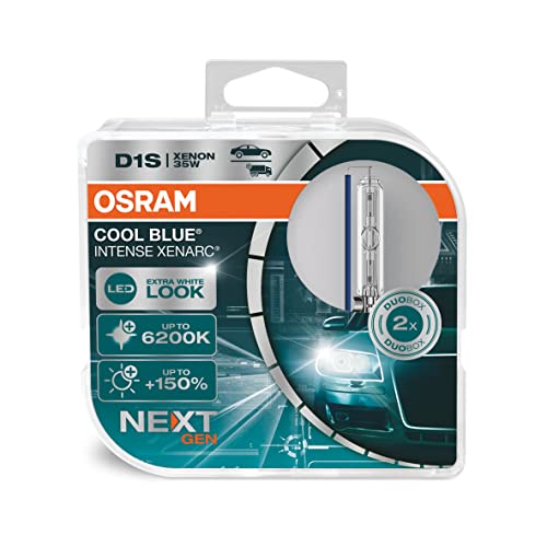 Osram XENARC COOL BLUE INTENSE D1S, +150% mehr Helligkeit, bis zu 6.200K, Xenon-Scheinwerferlampe, LED Look, Duo Box (2 Lampen)