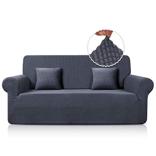 TAOCOCO Sofa Überwürfe Sofabezug Jacquard Elastische Stretch Spandex Couchbezug Sofahusse Sofa Abdeckung in Verschiedene Größe und Farbe (Grau, 3-sitzer(180-230cm))
