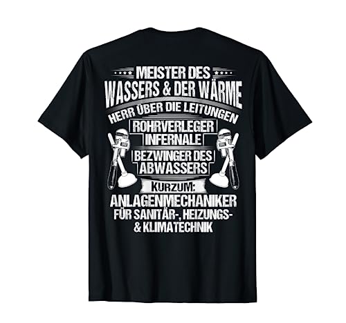 Klempner Bezwinger Des Abwassers Sanitär Anlagenmechaniker T-Shirt