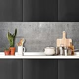 Spritzschutz für Küche, Wandaufkleber für die Wand, Finish: Beton, 180 x 60 cm, 100% Made in Italy, mit ungiftiger Tinte, schwer entflammbar und wasserbeständig
