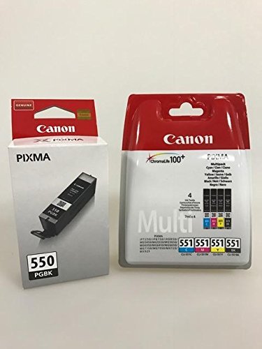 Original Druckerpatronen für Canon PIXMA iP7250/ 8750, iX6850, MG 5450/ 5550/ 5650/ 6350/ 6450/ 6650/ 7150/ 7550, MX725/ 925 (black + (4er))