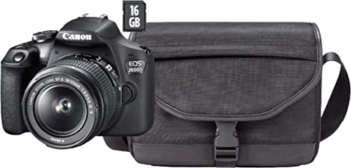 Canon EOS 2000D BK 18-55 is + SB130 + 16GB EU26 SLR-Kamera-Set, 24,1 MP, CMOS 6000 x 4000 Pixel, Schwarz – Digitalkameras (24,1 MP, 6000 x 4000 Pixel, CMOS, Full HD, Schwarz)