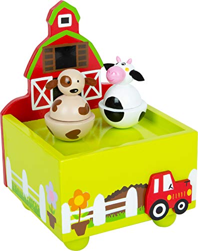 Small Foot 11715 Spieluhr Bauernhof, aus Holz mit fröhlichen Tiermotiven, ab 3 Jahren Toys