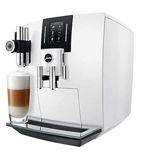 Jura J6 Espressomaschine, Weiß, 2,1 l, 16 Tassen, vollautomatisch, Espressomaschine, 2,1 l, integrierte Mühle, 1450 W, Weiß