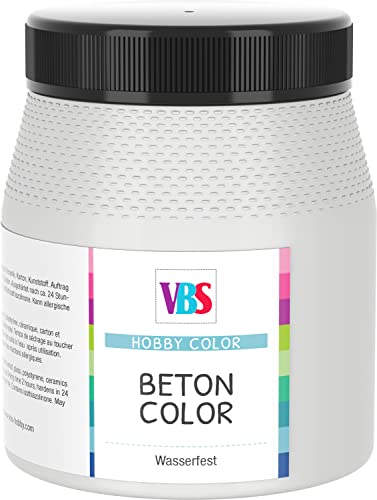VBS Betonfarbe Beton-Optik Beton Color speichelecht Schabby Chic Vintage Landhaus wasserfest 250ml Hellgrau