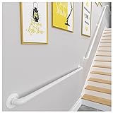 Handläufe MAZHONG Treppe Drinnen & Draußen Schmiedeeisernes Treppengeländer Sicherheit rutschfest Korridor-Stützstange Weiß(Size:50cm)
