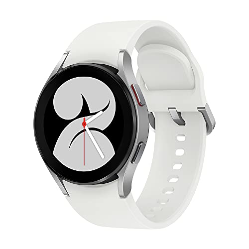 Samsung Galaxy Watch4, Runde Bluetooth Smartwatch, Wear OS, Fitnessuhr, Fitness-Tracker, 40 mm, Silver inkl. 36 Monate Herstellergarantie [Exkl. bei Amazon]