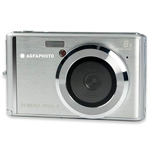 AGFA Photo – Kompakte Digitalkamera mit 21 Megapixel CMOS-Sensor, 8x Digitalzoom und LCD-Display Silber