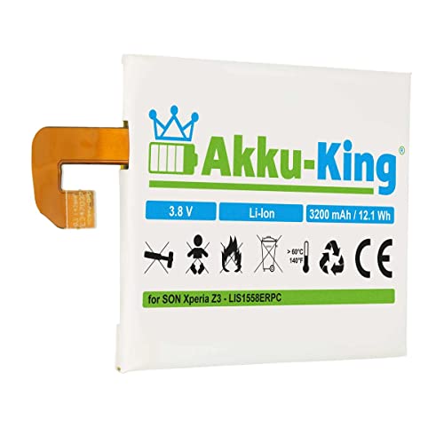 Akku-King Akku kompatibel mit Sony LIS1558ERPC - Li-Polymer 3200mAh - für Xperia Z3, Z3 4G, Z3 Dual, Z3 LTE