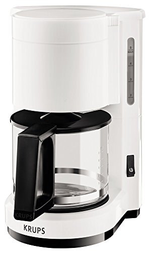 Krups F18301 Aromacafé Filterkaffeemaschine | kleine 0,6 L Kaffeemaschine | 5-7 Tassen Kaffee | Warmhaltefunktion | automatische Abschaltung nach 30 Min. | Weiß