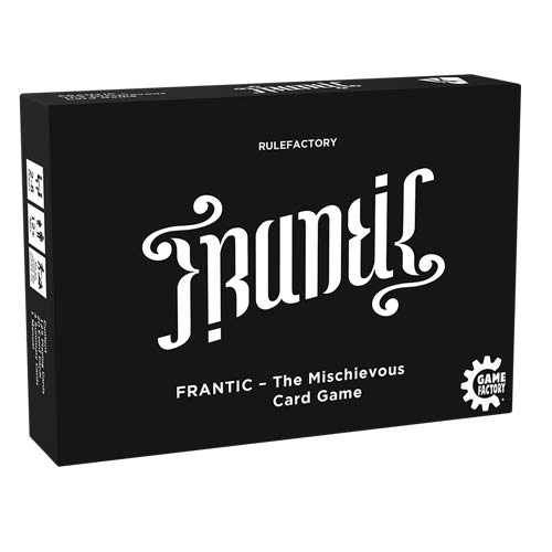Game Factory 646226 Frantic-The Mischievous Card Game, Kartenspiel, englische Version, schwarz, weiß