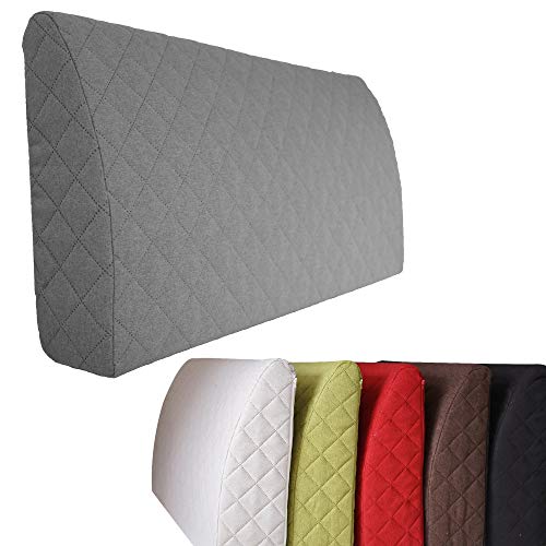 Sabeatex® Rückenlehne für Bett, Sofakissen, Rückenkissen für Lounge-oder Palettenmöbel in 5 trendigen Farben. Länge 90 cm, Höhe 45 cm Farbe: (Grau)