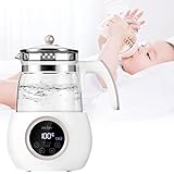 Flaschenwärmer Baby Wasserkocher mit Temperatureinstellung 24h Thermostat Flaschenzubereiter Babykostwärmer für Babynahrung, Tee, Kaffee 1.2L Wasserkocher für Babynahrung Weiß