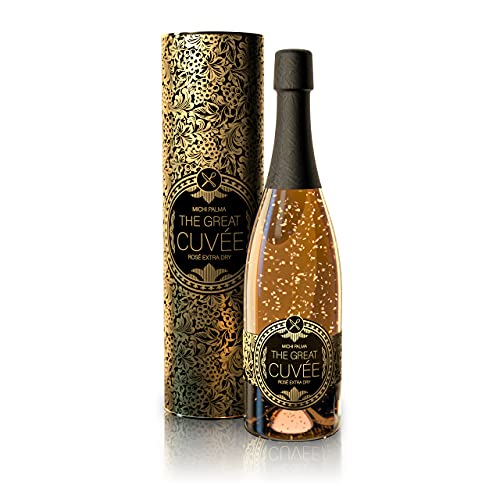 Michi Palma | The Great Cuvée Rosé Extra Dry (1 x 0.75 l) | Mit 23 Karat reinem Blattgold und edler Geschenkverpackung | Goldene Geschenkidee zu Weihnachten