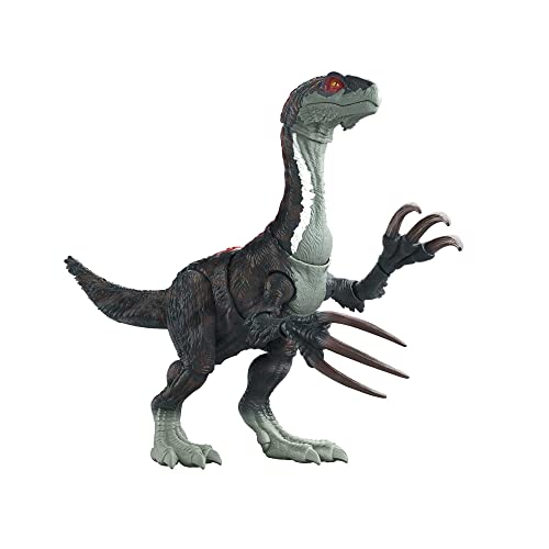 Jurassic World GWD65 - „Dominion: Ein neues Zeitalter“ Klauen-Angriff Therizinosaurus Dinosaurier Actionfigur, lange Klaue, Angriffsbewegung & Geräuscheffekte, Dinosaurier Spielzeug ab 4 Jahren