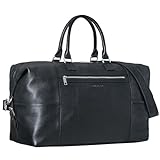 STILORD 'Rover' Reisetasche Leder groß Weekender Herren Damen XL Reisegepäck Overnight Duffle Bag echtes Rindsleder Vintage aufsteckbar, Farbe:schwarz