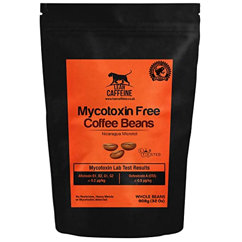 Lean Caffeine Nicaragua Kaffeebohnen | Super clean Mykotoxin freie Bulletproof Coffee Beans | dunkel geröstet, säurearmer Keto Kaffee ganze Bohnen - 908g