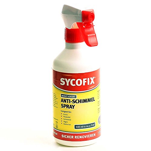 Anti-Schimmel Spray hochwirksam 500 ml für innen und außen, kurze Einwirkzeit, gebrauchsfertig, chlorbasiert, Schimmel, Stockflecken, Algen und Bakterien entferner
