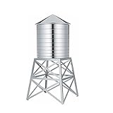 Alessi DL02 Water Tower Behälter - Edelstahl 18/10 glänzend poliert mit Aufsatz., 12,00 x 12,00 x 27,00 cm, Silber