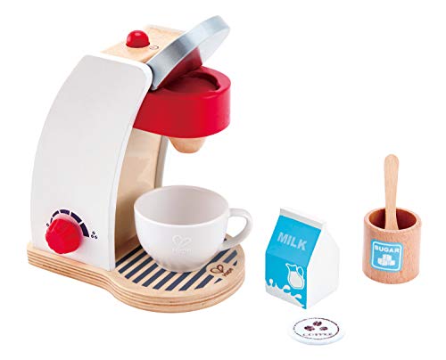 Hape E3146 - Meine Kaffeemaschine, Zubehör für Kinderküche und Kaufladen, aus Holz