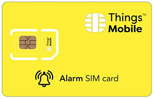 PREPAID-SIM-Karte für Alarm/ALARMANLAGE - Things Mobile - mit weltweiter Netzabdeckung und Mehrfachanbieternetz GSM/2G/3G/4G. Ohne Fixkosten und ohne Verfallsdatum. 10 Guthaben inklusive