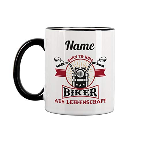 Herz & Heim® Personalisierte Tasse mit Namen für Biker