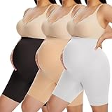 HBselect 3er Damen Seamless Umstands Schwangerschaft Unterhose, Umstands Shapewear für Kleider Nahtlose, Shorts Umstandsslip, Schwangerschaftsslip Langes Bein