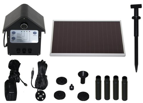 T.I.P. Solar Teichpumpe SPS 250/6 (LED Beleuchtungsring, 3 W, bis 250 l/h Fördermenge für Gartenteich oder Springbrunnen, Regelbare Pumpe, Steuerung für Tag- / Nachtmodus – wartungsfrei) 30332