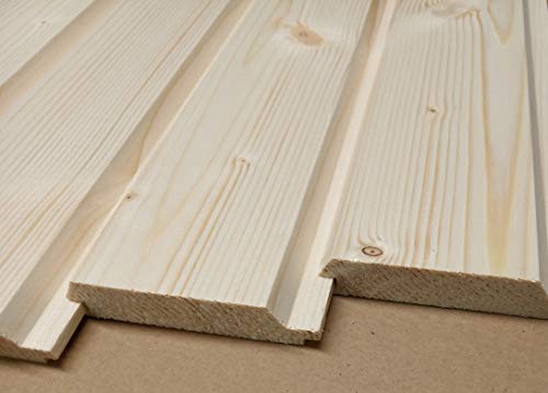 AZZAP Profilbretter Profilholz Fassadenprofil Fasebretter 20x90mm Länge:50cm Holz 30 St.