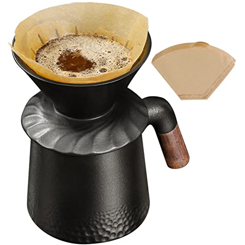 PARACITY V60 Pour Over kaffeefilterhalter-Set mit permanentem Kaffeetropfer aus Keramik und 40 Kaffeefiltern,kaffeefilter porzellan, bodum kaffeebereiter, ideal für Zuhause und unterwegs