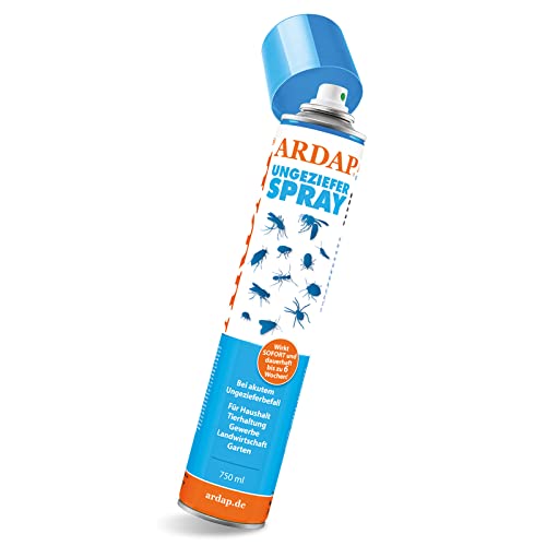 ARDAP Ungezieferspray mit Sofort- & Langzeitwirkung 750ml - Insektenspray zur Bekämpfung von akutem Ungeziefer- & Insektenbefall - Bis zu 6 Wochen wirksamer Schutz