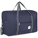 Handgepäck Tasche für Flugzeug - Groß Faltbare Reisetasche Damen & Weekender Damen - Handgepäck Koffer (Dunkelblau (40L))