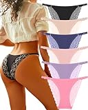 FINETOO 6er Pack Seamless Slip Damen Brazilian Unterwäsche Frauen Nahtlos Unterhosen Set Brasilien Slips Sptize Hipster Sexy Panties Unterhose Mehrpack S-XL