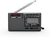 XHDATA D368 kleines Radio Nostalgie Batterieradio Mini Tragbare Radios Bluetooth Transistorradio UKW FM AM SW Radio mit TF MP3-Wiedergabe