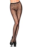 Transparente schwarze Damen Netz Strumpfhose mit ausgefallenem Muster und elastischem Bund