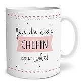 Beste Chefin Große Kaffee-Tasse mit Spruch im Geschenkkarton Geschenke Geschenkideen Chefin zum Geburtstag