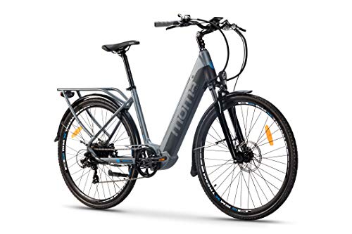 Moma Bikes Unisex – Erwachsene Ebike 28.2 Hydraulic Elektrische Fahrrad VAE zu promenieren, E-28, Aluminium, Shimano 7V, Scheiben Bremsen, Ion Lithium 48V 13Ah Akku, Grau, Unic Size