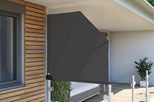 empasa Balkonfächer Sichtschutz Sonnenschutz Balkonsichtschutz Balkonmarkise Trennwand mit Wandhalterung, Verschiedene Größen und Farben