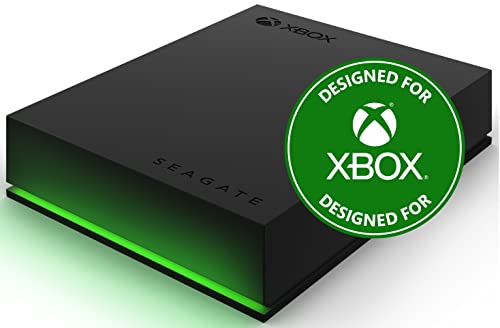 Seagate Game Drive für Xbox, 4 TB, externe Festplatte tragbar, USB 3.2 Gen 1, Schwarz mit integrierter grüner LED-Leiste, Xbox-zertifiziert, 2 Jahre Rescue Services (STKX4000402)