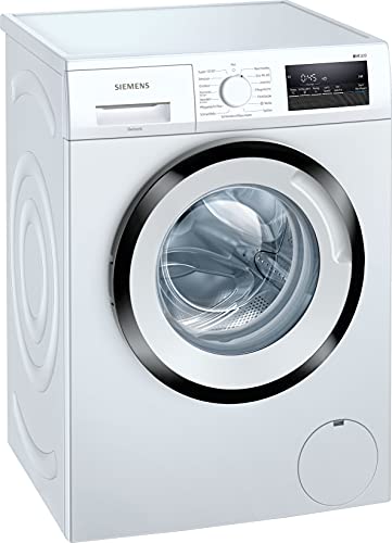 Siemens WM14N128 iQ300 Waschmaschine, 8 kg, 1400 UpM, Outdoor-Programm Schonende Reinigung, speedPack L Beschleunigen Sie Ihre Programme, Nachlegefunktion, Weiß/Schwarz