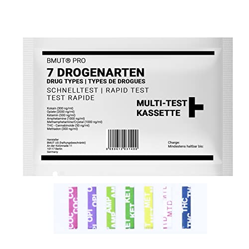 5x Multi Drogentest 7in1 Drogenschnelltest Teststreifen (THC, Kokain, Ketamin,Amphetamine, Methadon, Opioide etc.)
