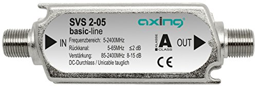 Axing SVS 2-05 Satelliten-Leitungsverstärker Inline Breitband (15 dB, 85 - 2400 MHz)